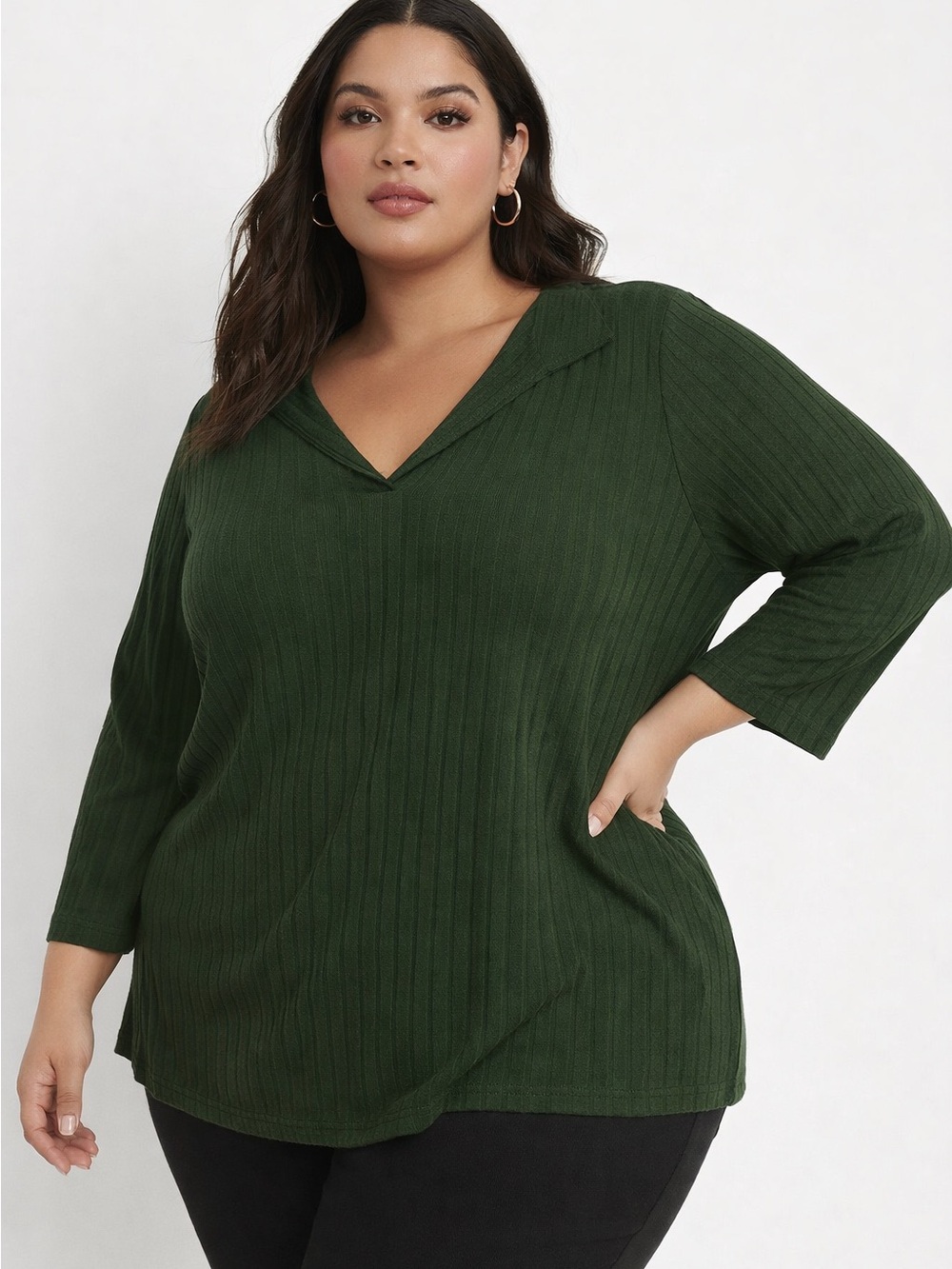 5/$25 Penningtons Ribbed V-Neck Collared Sweater Size 5X